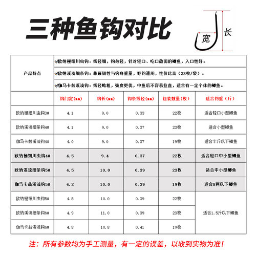 伽玛卡兹鱼钩传统钓鲫鱼溪流钩高端欧娜日本原装进口极细条金袖钩 - 图3