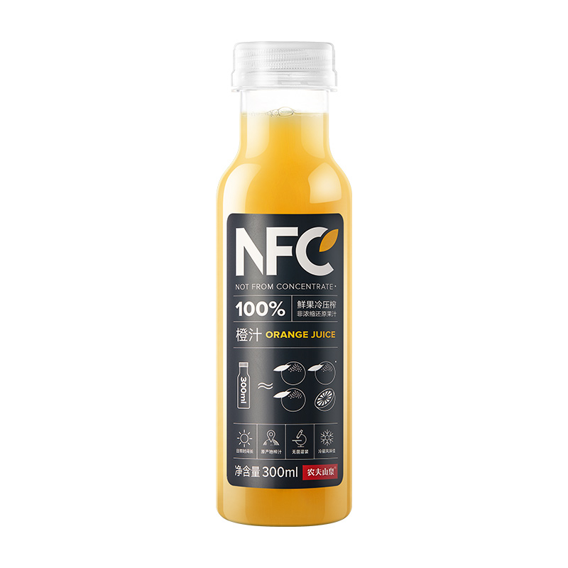 农夫山泉nfc果汁橙汁300ml*10瓶非整箱100%鲜果压榨儿童纯果汁饮