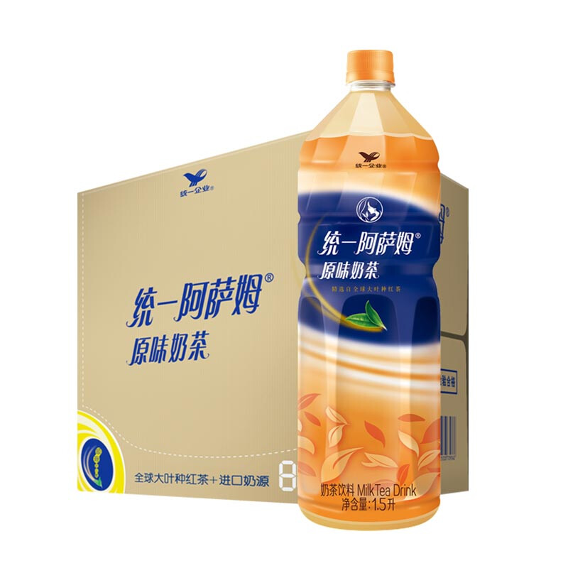 统一阿萨姆奶茶1.5L*6大瓶装整箱500ml原味白桃观音混搭奶茶饮品 - 图3