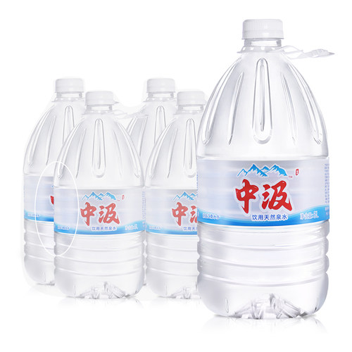 景田桶装水4.6L*4桶家庭大瓶水中汲5升天然泉水非矿泉水 - 图1