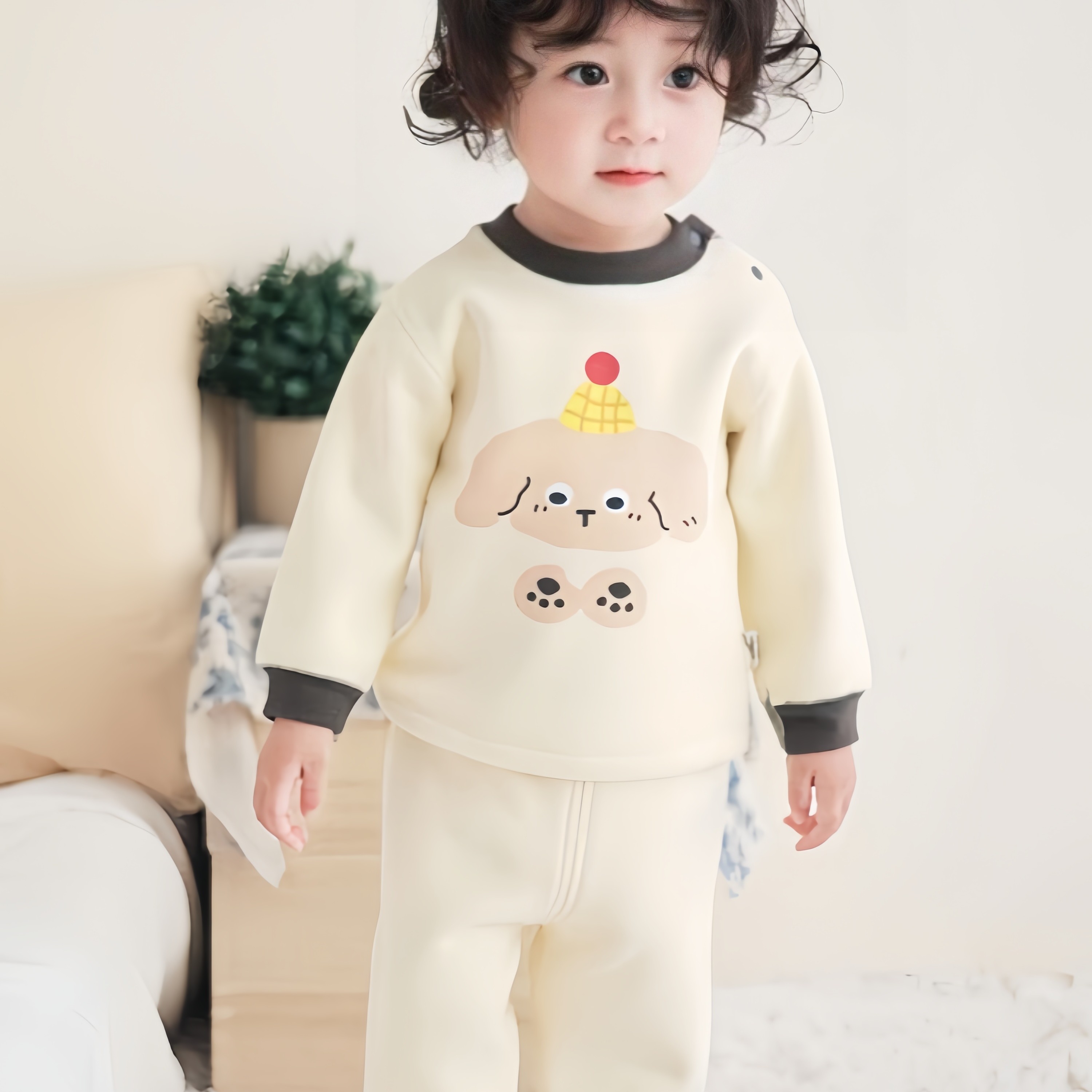 2026新款冬季加绒加厚儿童保暖内衣婴幼儿韩版可爱家居服睡衣套装,淘宝优惠券,粉丝福利购,淘宝优惠卷