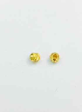 18K包金保色切花切弯刀纹圆珠西瓜珠散珠隔珠diy手链项链饰品配件