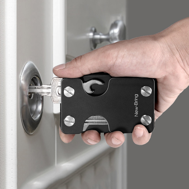 牛兵多功能男士金属钱夹钥匙钥匙包 newbring钱包