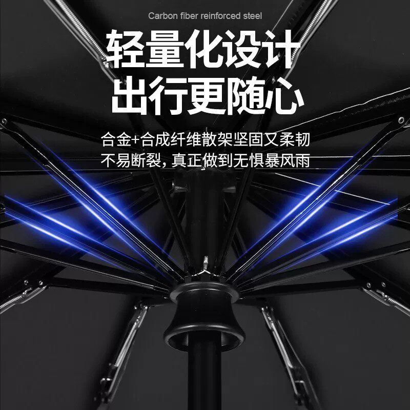 全自动遮阳伞防紫外线晴雨伞太阳防晒女大号两用雨伞手动黑色纯色