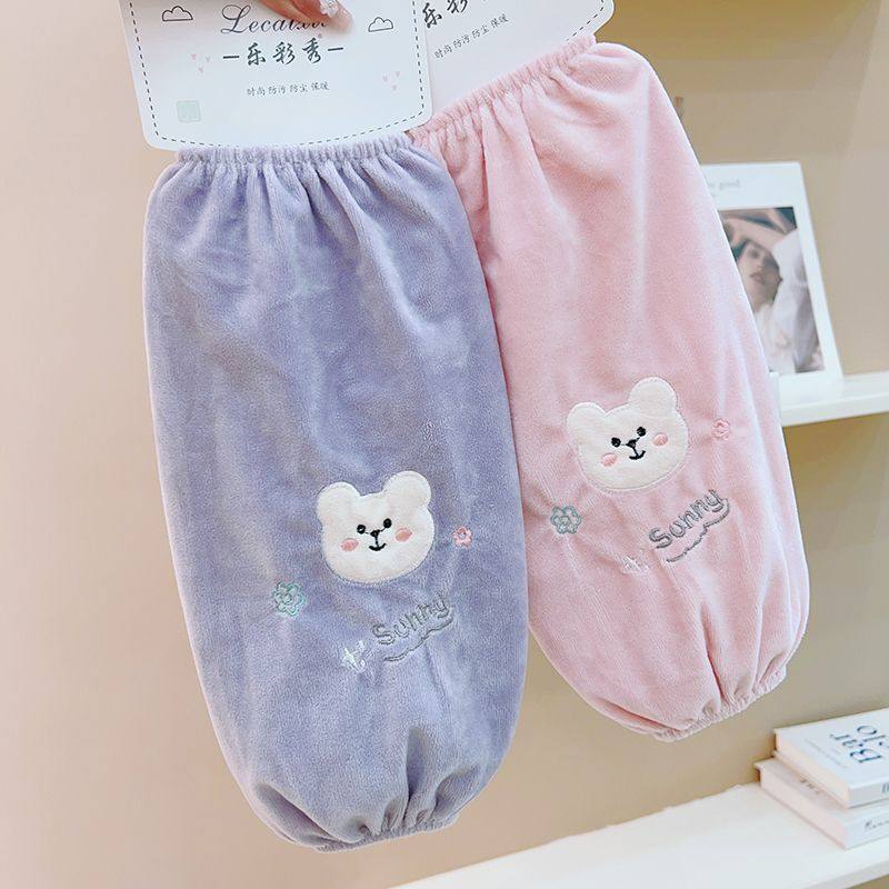 长款袖套防污套袖女冬季毛绒可爱学生护袖办公上班羽绒服防脏袖头,淘宝优惠券,粉丝福利购,淘宝优惠卷