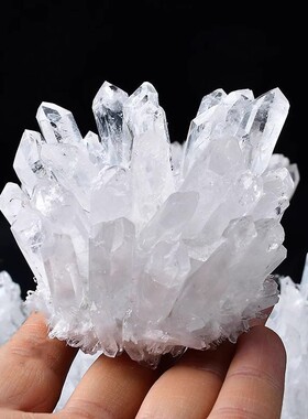 白水晶簇摆件白水晶晶体原石矿物标本白水晶簇家居装饰工艺品