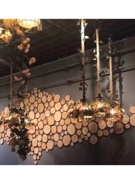 手工木片DIY实木材料天然原木绘画年轮木头片装饰背景墙摆件挂饰