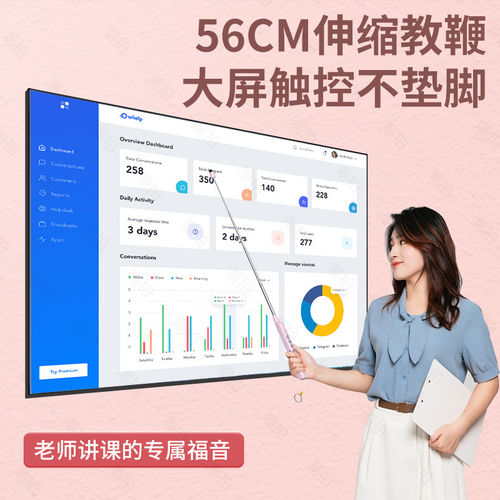 翻页笔教师用多功能【全新升级】伸缩多媒体教鞭ppt遥控笔适用希沃电子白板触屏书写课件控制激光一体机触控 - 图1