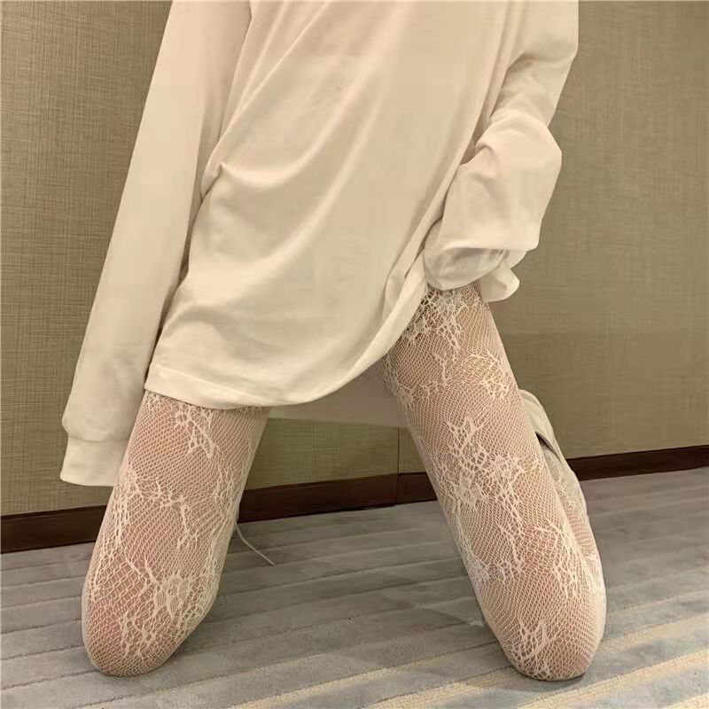 白花藤1689085m丝袜女超薄纯裤欲镂空打底渔网网袜色蕾丝性感黑丝