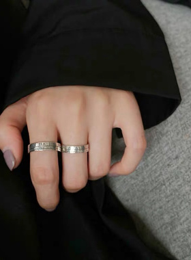 罗马数字组合复古开口戒指女时尚个性嘻哈蹦迪ins冷淡风食指指环