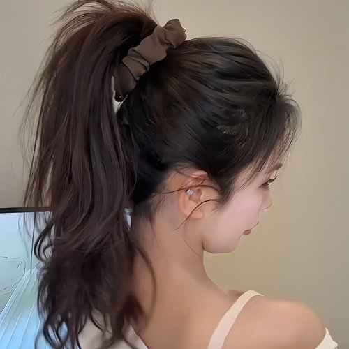 缎面褶皱高马尾香蕉夹竖夹2025新款后脑勺抓夹固定神器发夹头饰女 - 图0