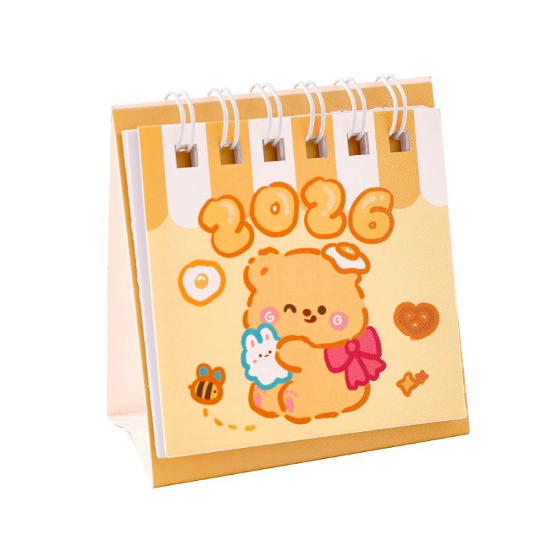1个装奶黄小熊桌面日历台历 - 图3
