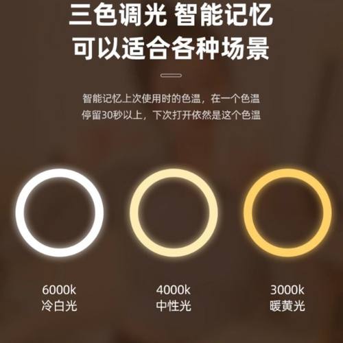 学生宿舍桌面梳妆镜带灯家用梳妆台镜子led办公室台式化妆镜充电 - 图1