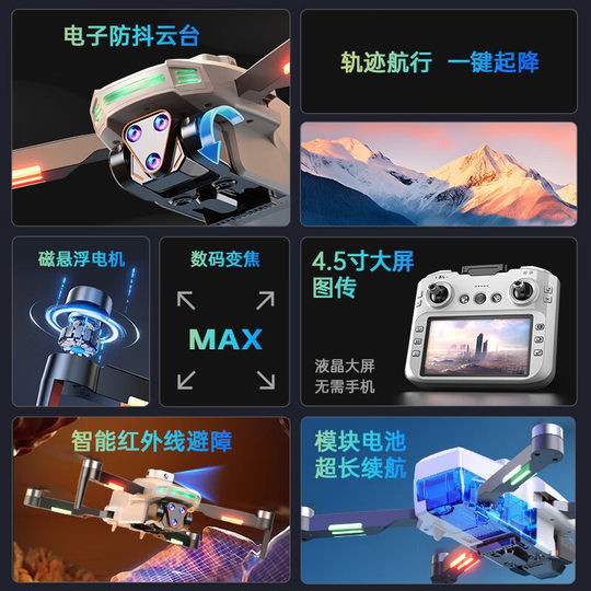 Drone professional high-definition aerial photography after five years of use, replaced with new model 2025 with screen LCD remote control GPS8K student boy toy remote control aircraft aerial photography toy birthday gift