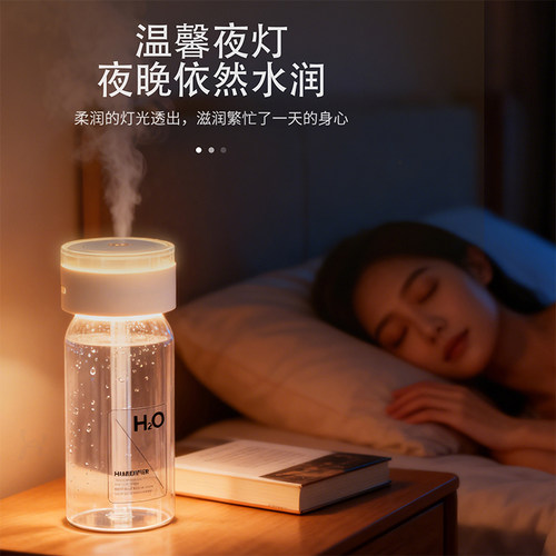 无线加湿器小型迷你usb充电款便携式办公室桌面空气香薰家用静音卧室床头宿舍学生矿泉水加湿车载小大雾量 - 图0