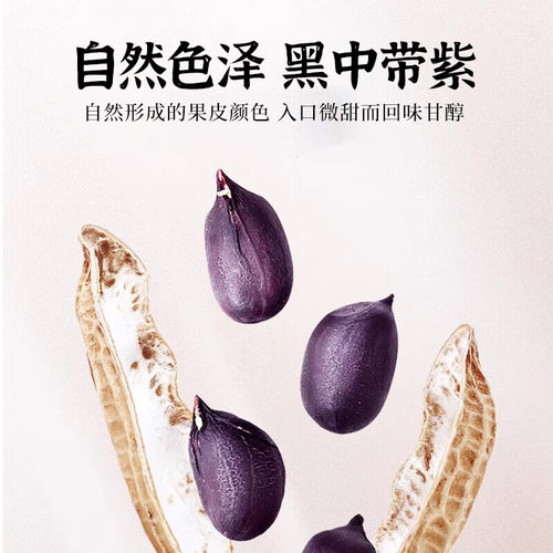 新货带壳黑花生米批发颗粒饱满农家原味小粒营养丰富全黑坚果零食 - 图1