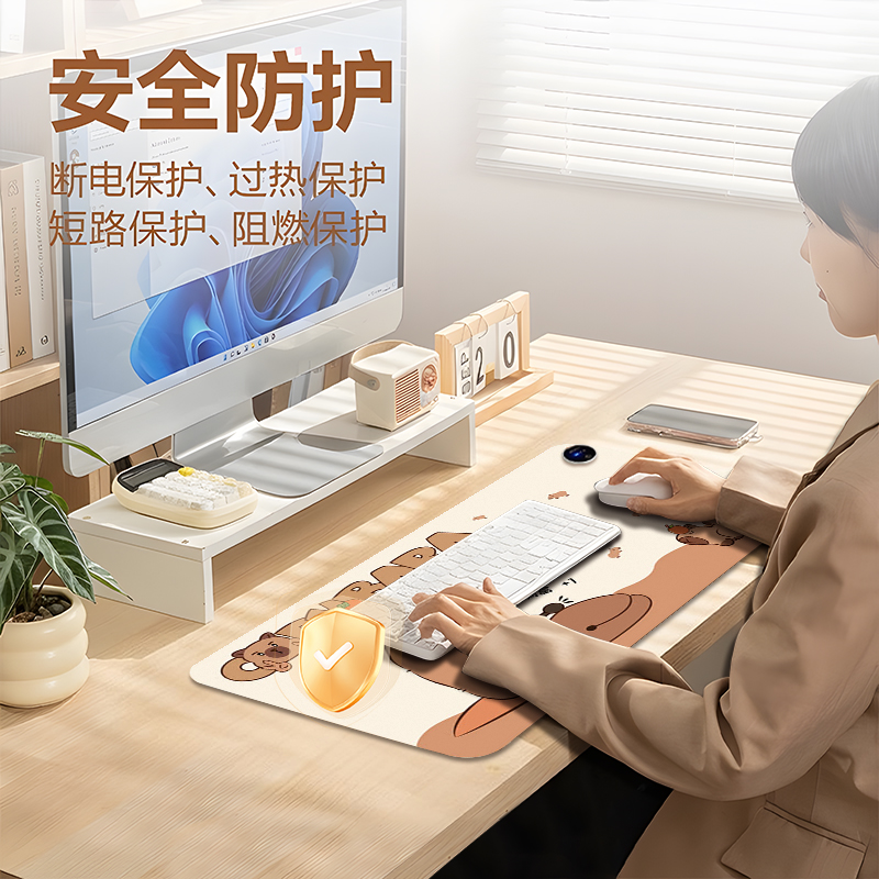 超大加热鼠标垫暖桌垫办公室电脑桌面加热垫学生写作业发热暖手垫 - 图2