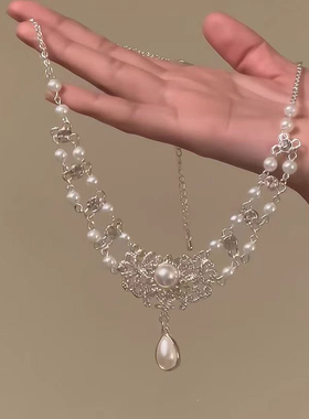 珍珠蝴蝶结锁骨链|139人收藏