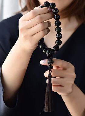 天然曜石醒狮手持十八子念珠通用