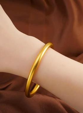 古法仿金手镯铜合金简约女士婚礼三金展示仿真实心镯子叠戴两世欢