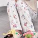 Sweet and cute girl thin printed pajama pants student straight home trousers for women's striped Mickey plaid