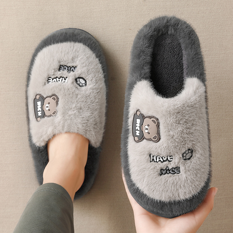 踩屎感棉拖鞋男士冬季2025新款室内家居保暖加绒加厚卡通棉拖男款 - 图3