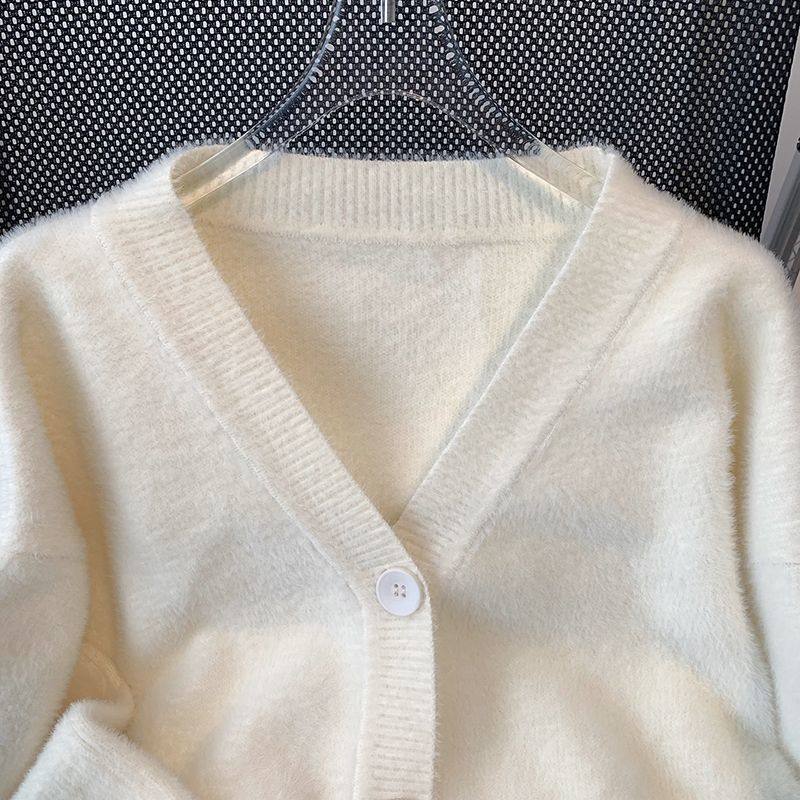 2025新款春季毛茸茸针织毛衣开衫女加厚保暖大码内搭长袖上衣女,淘宝优惠券,粉丝福利购,淘宝优惠卷