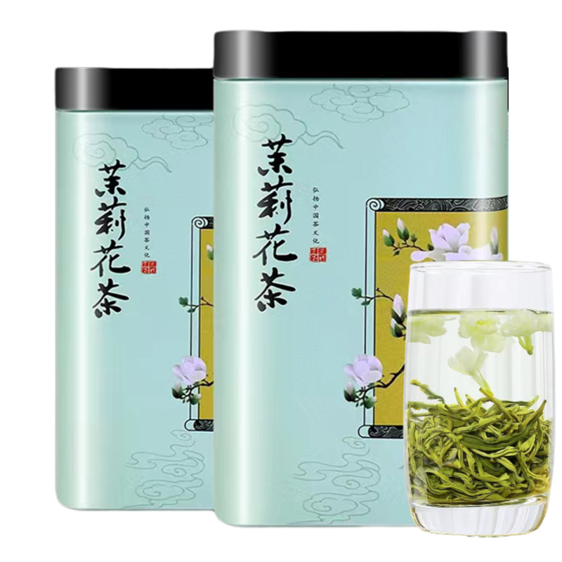 大份量茉莉花茶2024新茶横县茉莉飘雪浓香耐泡绿茶叶罐装250g飘香 - 图3