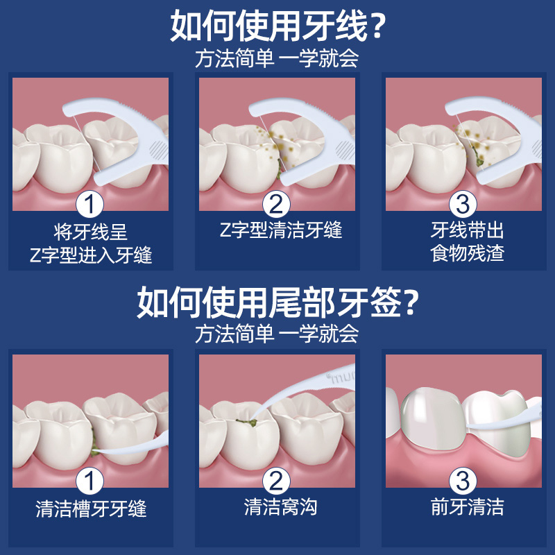 【烈儿宝贝直播间】小鹿妈妈超细600支牙线棒一次性牙签牙线便携 - 图1