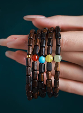 天然奇楠沉香手串女款随形沉水级老料木质沉香手链礼物佩戴南红