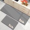 Simple cartoon kitchen floor mat absorbs water and oil, non-slip diatom mud long strips, stain-resistant carpet, soft non-slip mat