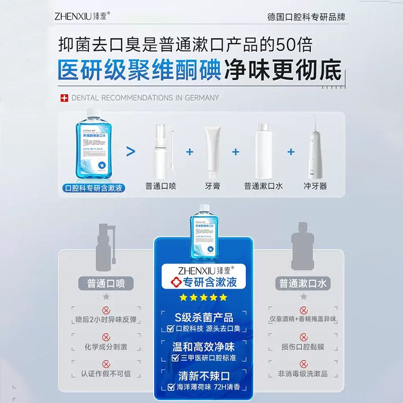 聚维酮碘含漱液消杀菌除口臭牙结石持久留香医用碘伏漱口水牙周炎,淘宝优惠券,粉丝福利购,淘宝优惠卷