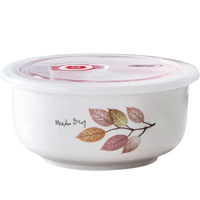 Office workers' fresh-keeping bowl rice box, microwave oven special bento box with lid, refrigerator sealed bowl, ceramic large instant noodles bowl