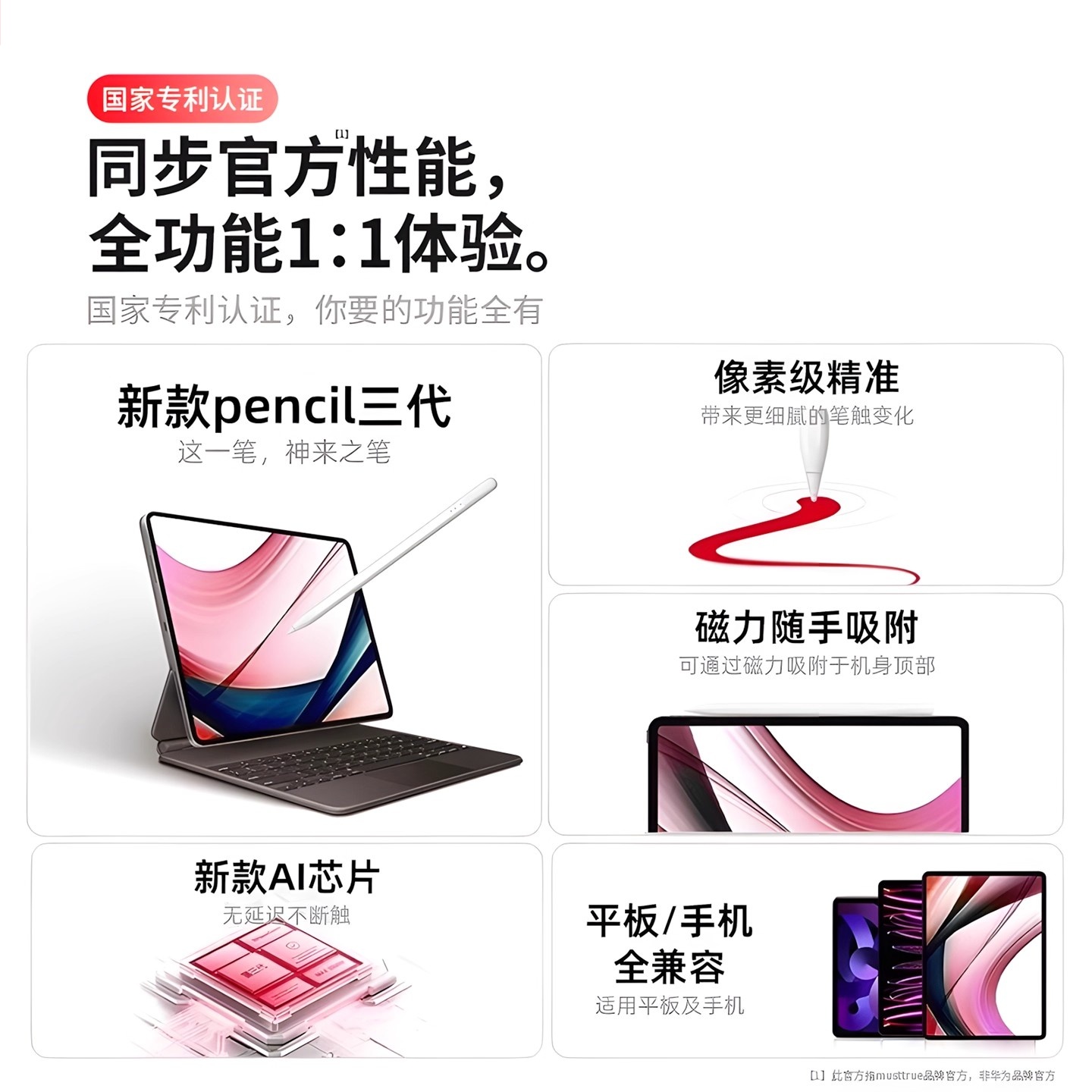 适用华为荣耀平板手写笔平替matepad115s星闪三代电容笔se触控笔air二代9v8pro触屏笔pencil小米通用然臣 - 图1