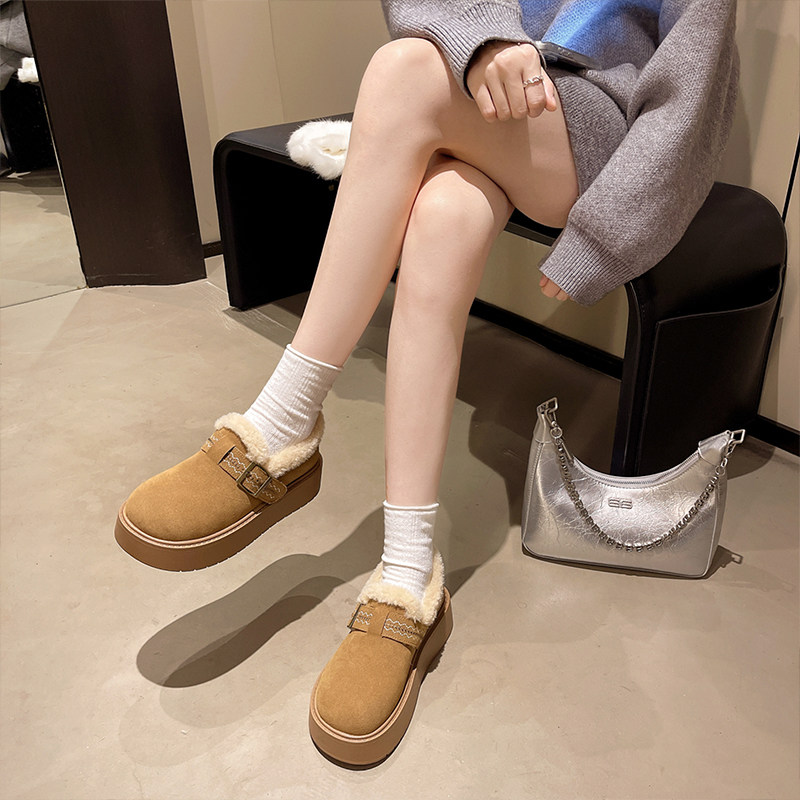 厚底加绒勃肯鞋女2025冬季新款爆款保暖雪地靴乐福鞋毛绒棉鞋平底,淘宝优惠券,粉丝福利购,淘宝优惠卷