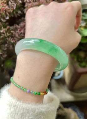 缅甸冰种翡翠玉手镯女款