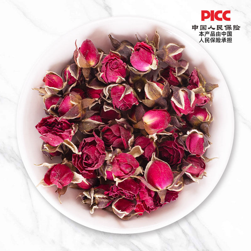 金边玫瑰花茶官方旗舰店正品养生白白养颜茶云南大朵干花泡水喝的