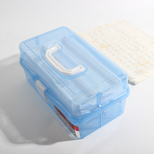 多功能毛笔书法收纳盒初学者入门便携大号三层笔墨纸砚文房四宝用品手提式收纳工具盒美术国画颜料专用工具箱 - 图2