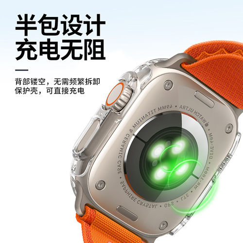 适用iwatchultra保护壳ultra3苹果手表保护壳applewatchultra2套s11半包s10硬壳9代8/7透明49mm膜se超薄46mm5 - 图1