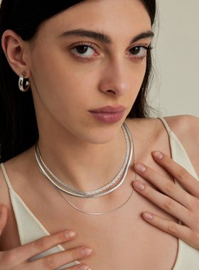 arsis自由搭配双层蛇骨链项链