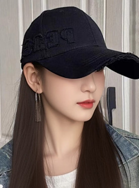 复古破洞棒球帽女2026新款鸭舌帽