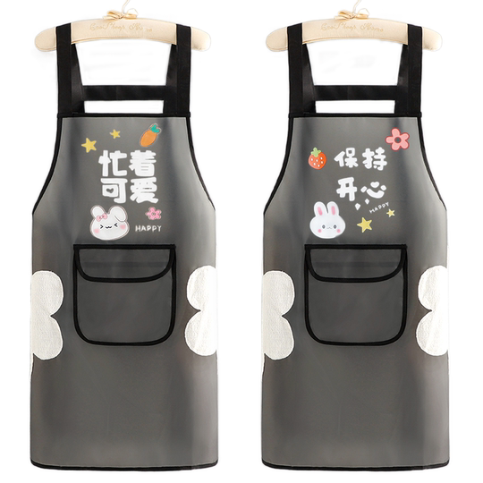 皮围裙防油防水软皮围裙餐饮专用女2024厨房家用新款水产做饭围腰