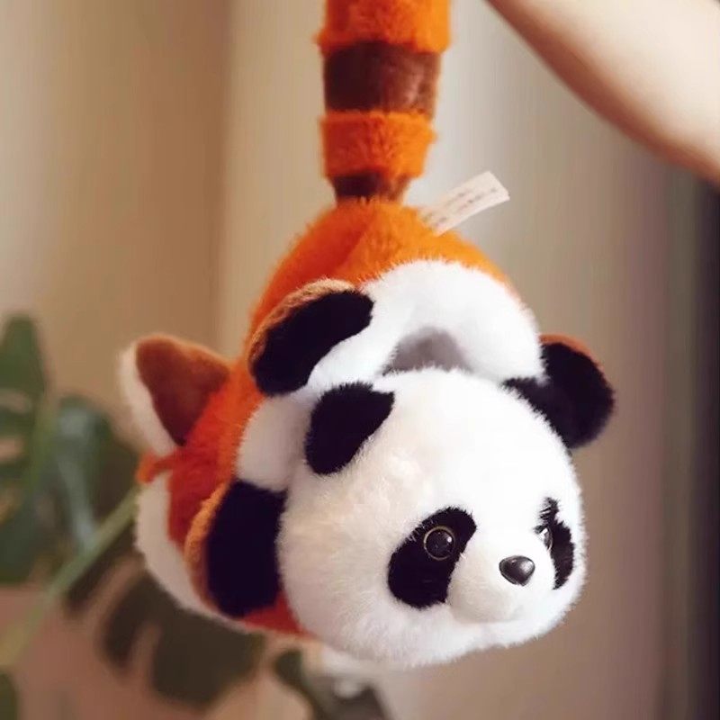 可爱翻转熊猫变身小熊猫毛绒玩具公仔玩偶趣味娃娃女生儿童节礼物