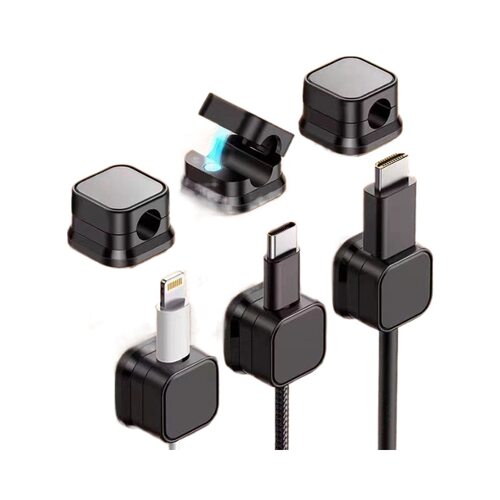 磁吸理线器桌面车载数据线收纳整理手机充电线夹固定器卡扣插头 - 图3