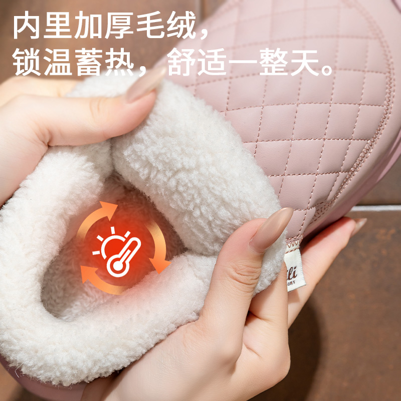 全包跟棉拖鞋女士冬季外穿2025新款家居室内加绒加厚防水棉鞋男款 - 图1