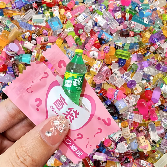 Juguetes de bolsa ciega para alumnos de primaria, ¡obtén gratis con la compra! Juguetes de comida en miniatura, botellas de tiendas de conveniencia, mini simulación para niños