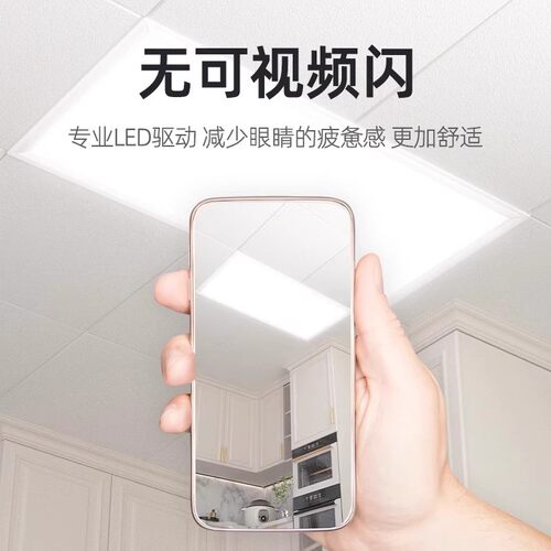 荣事达集成吊顶厨房灯吸顶灯卫生间嵌入式面板灯扣板灯长方形客厅 - 图0
