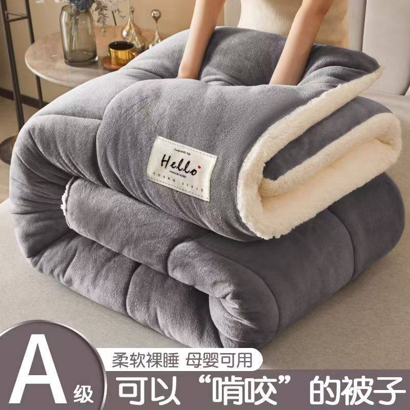 牛奶绒被子冬季双面珊瑚绒被褥子羊羔绒被芯加绒棉被加厚10斤冬被,淘宝优惠券,粉丝福利购,淘宝优惠卷