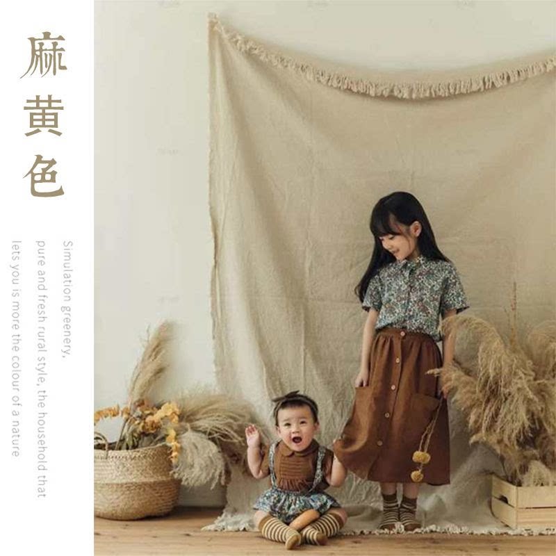 Modern simple light luxury door curtain polyester cotton solid color simple ins style home fabric living room bedroom semi-blackout curtain