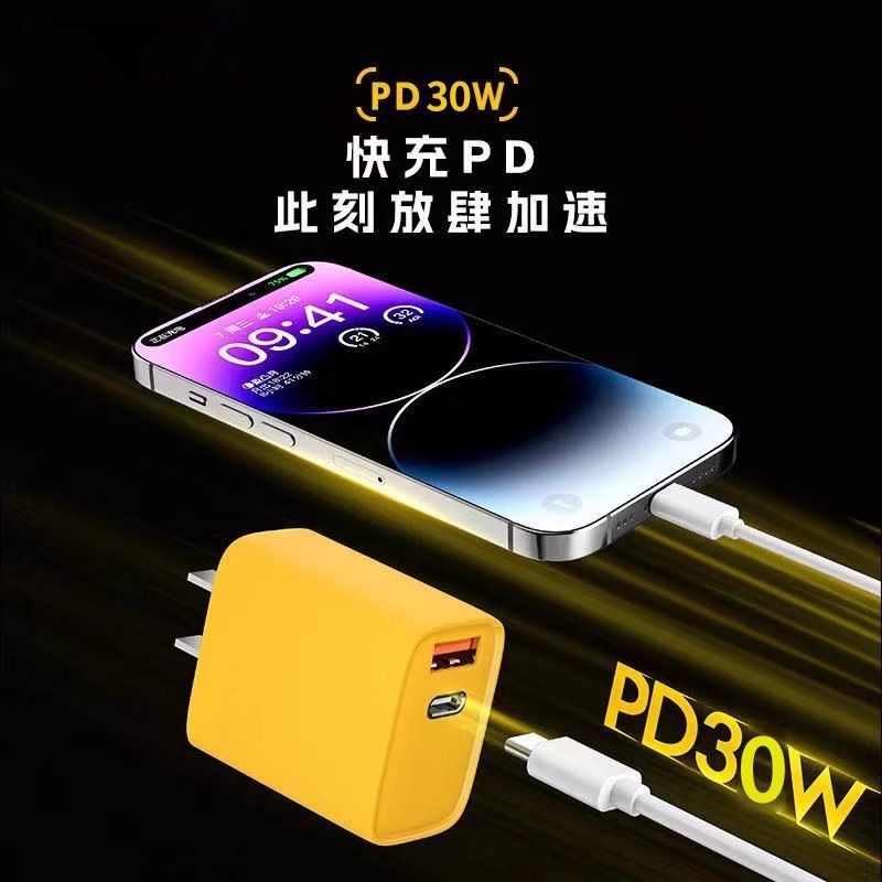 三昕适用苹果iphone15充电器头30w快充14promax数据线13plus充电线套装typec正品pd20w插头1211x双口氮化镓 - 图1